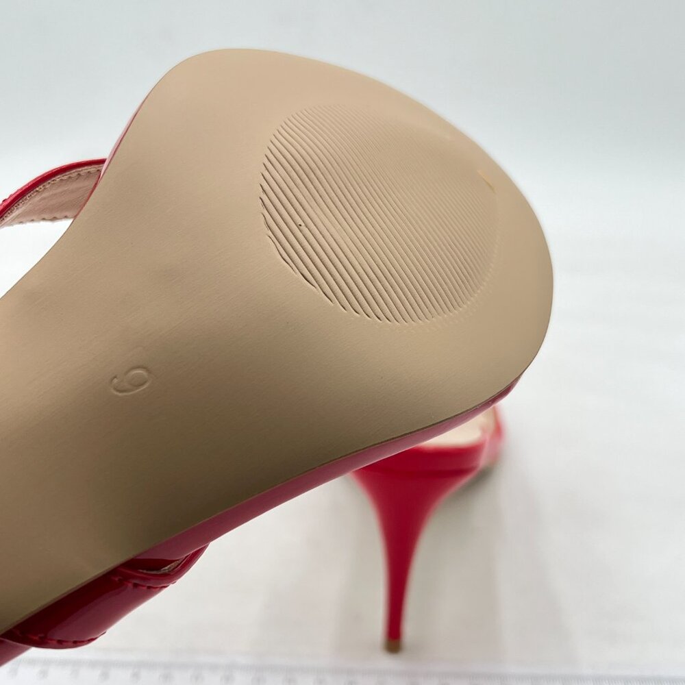 Milooey Red Flip Flop Sandals Slip on High Heel Mules Open Toe Slide Casual Shoe - Picture 5 of 7